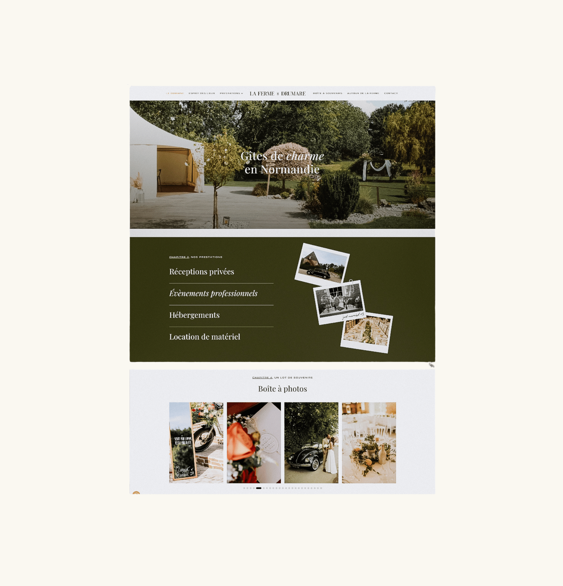 Réalisation du site internet de La Ferme de Drumare