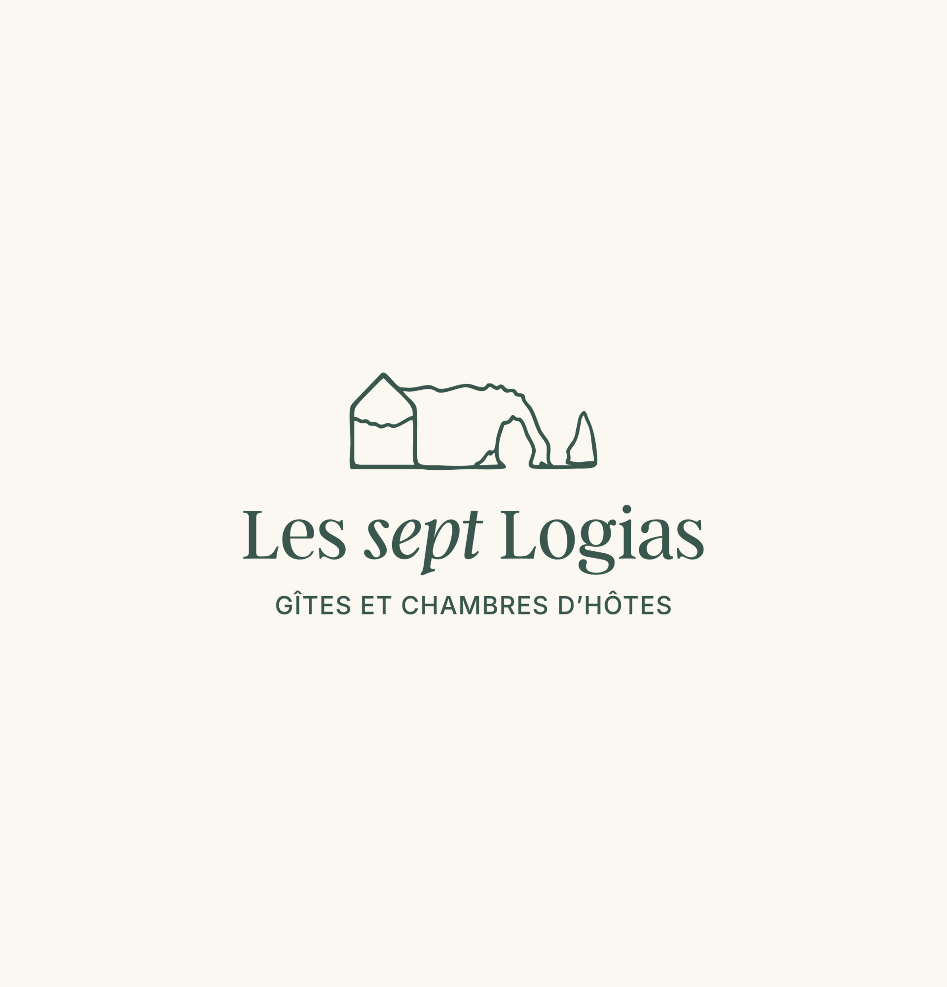 Création du logo Les Sept Logias, gîte près d'Étretat